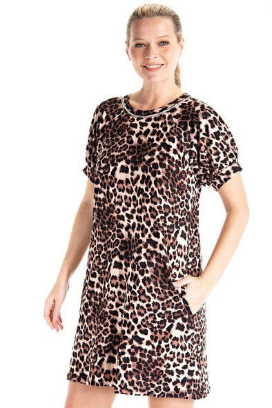 Rae Mode Leopard Dress with Pockets