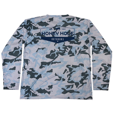 Honey Hole Outdoors Blue Camo Fishing Shirt