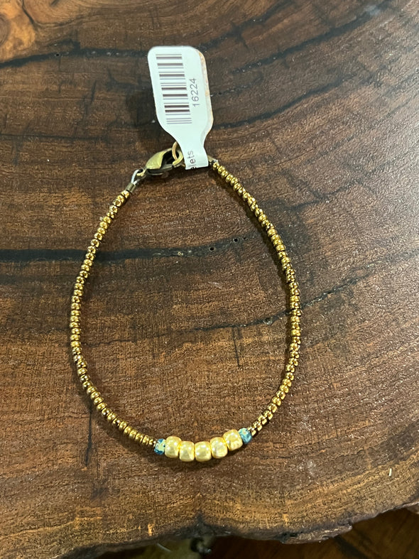 JForks Gold Seed Bead Bracelet