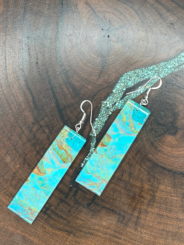 Slab Earrings Turquoise #