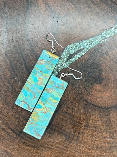 Slab Earrings Turquoise #2