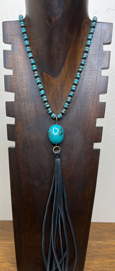 JForks Turquoise Drop with Black Leather