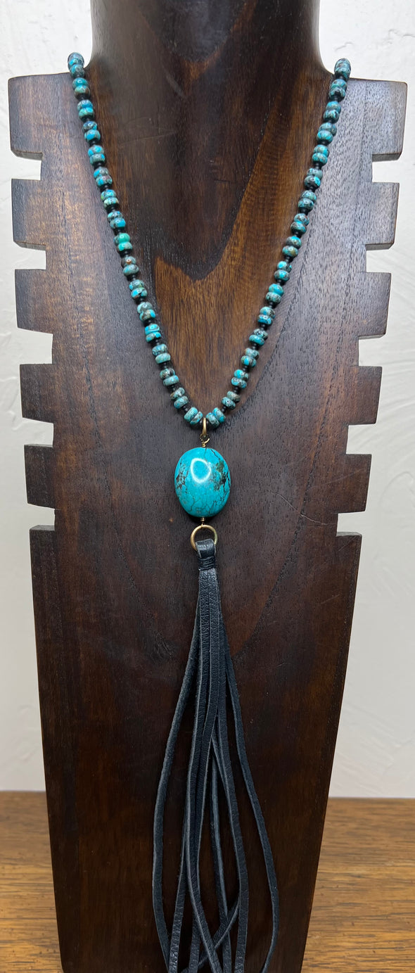 JForks Turquoise Drop with Black Leather