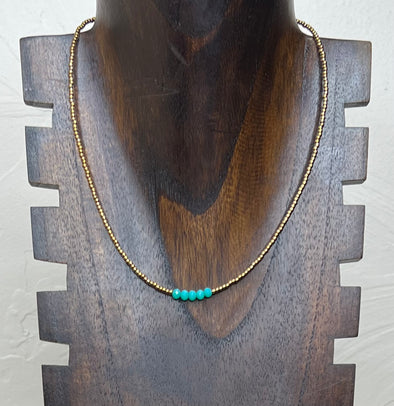 JForks Gold Seed Bead Necklace