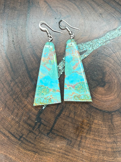 Slab Earrings Turquoise #1