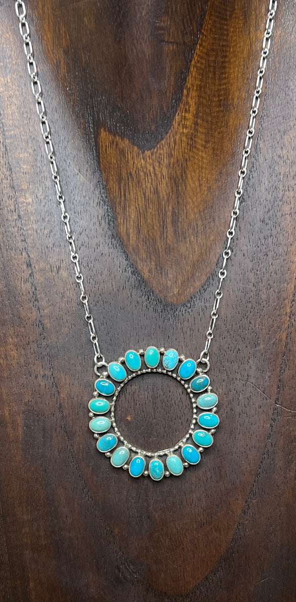 Turquoise Open Circle Necklace