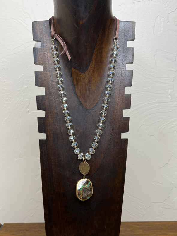 JForks Crystal Beads with Turquoise Drop