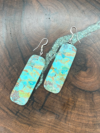 Slab Earrings Turquoise #3